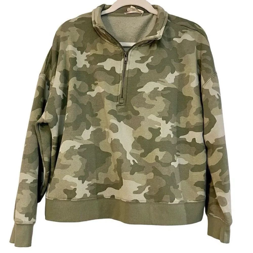 Hippie Rose Camouflage Zip Sweatshirt XL